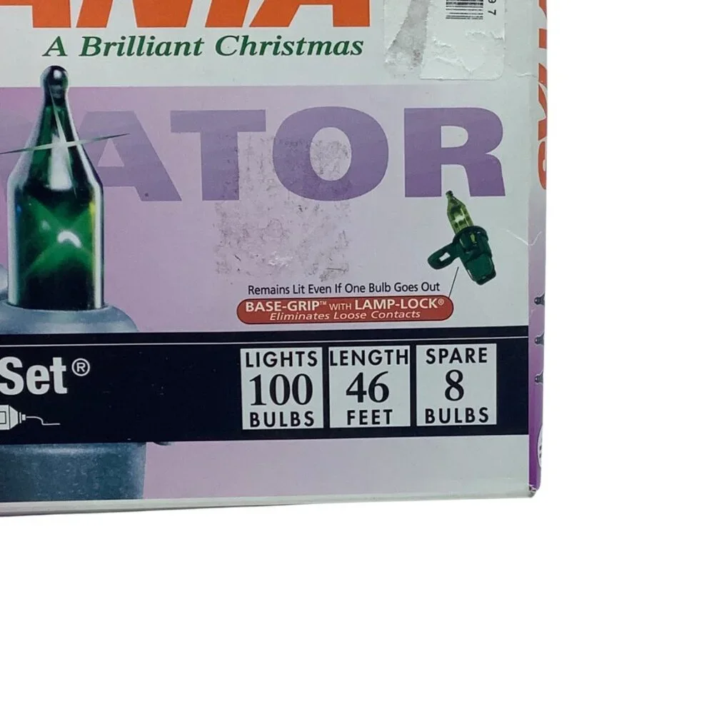 Sylvania 100 Super Bright Add-A-Set Outdoor-Indoor Christmas Light Set 46 Ft NeW
